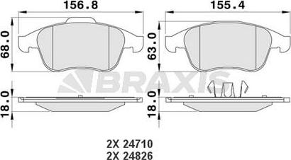 Braxis AA0116 - Kit de plaquettes de frein, frein à disque cwaw.fr