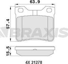 Braxis AA0113 - Kit de plaquettes de frein, frein à disque cwaw.fr