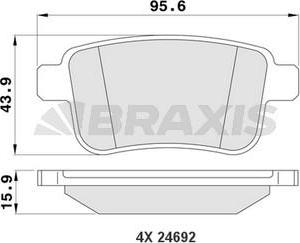 Braxis AA0189 - Kit de plaquettes de frein, frein à disque cwaw.fr