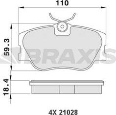 Braxis AA0184 - Kit de plaquettes de frein, frein à disque cwaw.fr