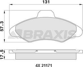 Braxis AA0185 - Kit de plaquettes de frein, frein à disque cwaw.fr