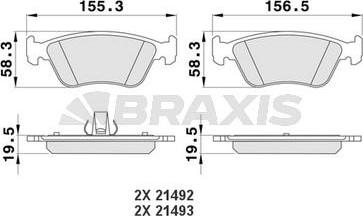 Braxis AA0186 - Kit de plaquettes de frein, frein à disque cwaw.fr