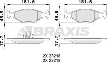 Braxis AA0182 - Kit de plaquettes de frein, frein à disque cwaw.fr