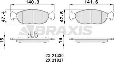 Braxis AA0187 - Kit de plaquettes de frein, frein à disque cwaw.fr