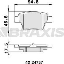 Braxis AA0138 - Kit de plaquettes de frein, frein à disque cwaw.fr