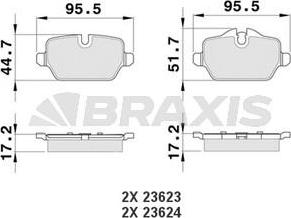 Braxis AA0133 - Kit de plaquettes de frein, frein à disque cwaw.fr