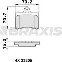 Braxis AA0132 - Kit de plaquettes de frein, frein à disque cwaw.fr