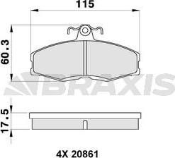 Braxis AA0129 - Kit de plaquettes de frein, frein à disque cwaw.fr