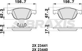 Braxis AA0124 - Kit de plaquettes de frein, frein à disque cwaw.fr