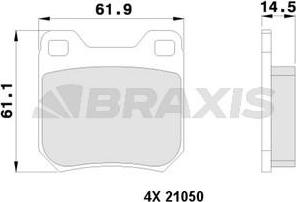 Braxis AA0125 - Kit de plaquettes de frein, frein à disque cwaw.fr