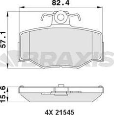 Braxis AA0120 - Kit de plaquettes de frein, frein à disque cwaw.fr