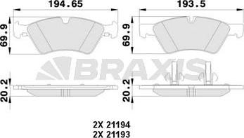 Braxis AA0123 - Kit de plaquettes de frein, frein à disque cwaw.fr