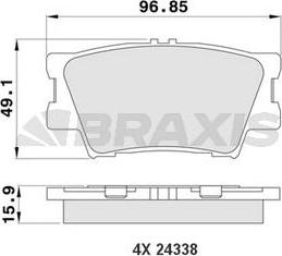 Braxis AA0174 - Kit de plaquettes de frein, frein à disque cwaw.fr