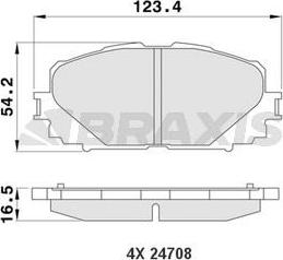 Braxis AA0175 - Kit de plaquettes de frein, frein à disque cwaw.fr