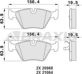 Braxis AA0176 - Kit de plaquettes de frein, frein à disque cwaw.fr