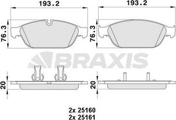 Braxis AA0394 - Kit de plaquettes de frein, frein à disque cwaw.fr