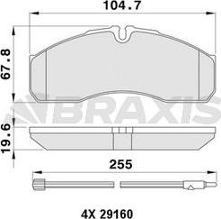 Braxis AA0398 - Kit de plaquettes de frein, frein à disque cwaw.fr