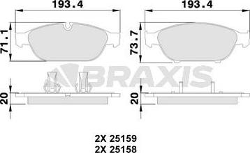 Braxis AA0393 - Kit de plaquettes de frein, frein à disque cwaw.fr