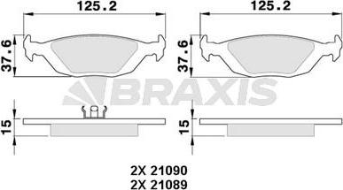 Braxis AA0344 - Kit de plaquettes de frein, frein à disque cwaw.fr