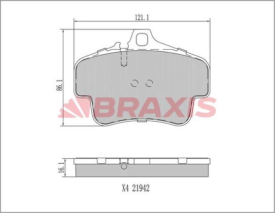 Braxis AA0345 - Kit de plaquettes de frein, frein à disque cwaw.fr