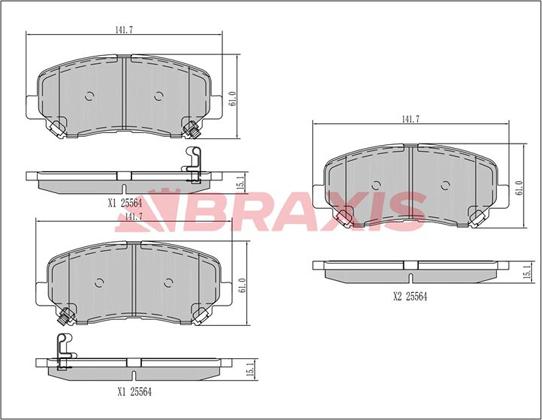 Braxis AA0347 - Kit de plaquettes de frein, frein à disque cwaw.fr