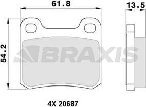 Braxis AA0359 - Kit de plaquettes de frein, frein à disque cwaw.fr