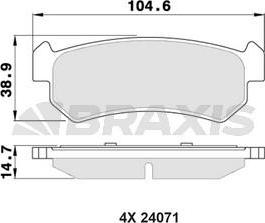 Braxis AA0354 - Kit de plaquettes de frein, frein à disque cwaw.fr