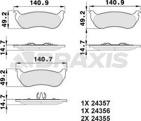 Braxis AA0355 - Kit de plaquettes de frein, frein à disque cwaw.fr