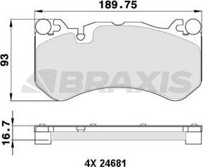 Braxis AA0356 - Kit de plaquettes de frein, frein à disque cwaw.fr