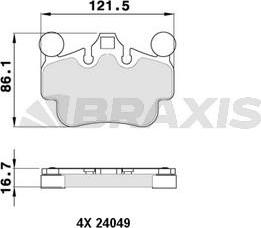 Braxis AA0358 - Kit de plaquettes de frein, frein à disque cwaw.fr