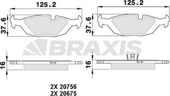 Braxis AA0361 - Kit de plaquettes de frein, frein à disque cwaw.fr