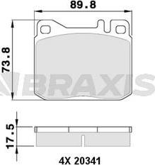 Braxis AA0362 - Kit de plaquettes de frein, frein à disque cwaw.fr