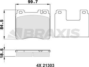 Braxis AA0306 - Kit de plaquettes de frein, frein à disque cwaw.fr