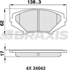 Braxis AA0303 - Kit de plaquettes de frein, frein à disque cwaw.fr