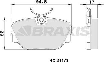 Braxis AA0319 - Kit de plaquettes de frein, frein à disque cwaw.fr