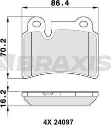 Braxis AA0313 - Kit de plaquettes de frein, frein à disque cwaw.fr