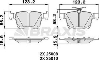 Braxis AA0317 - Kit de plaquettes de frein, frein à disque cwaw.fr