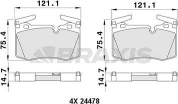 Braxis AA0386 - Kit de plaquettes de frein, frein à disque cwaw.fr