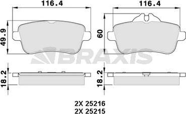 Braxis AA0332 - Kit de plaquettes de frein, frein à disque cwaw.fr