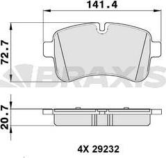 Braxis AA0328 - Kit de plaquettes de frein, frein à disque cwaw.fr