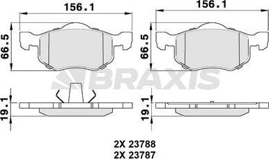 Braxis AA0327 - Kit de plaquettes de frein, frein à disque cwaw.fr