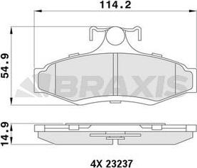 Braxis AA0379 - Kit de plaquettes de frein, frein à disque cwaw.fr