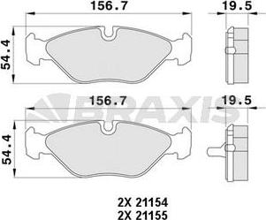 Braxis AA0375 - Kit de plaquettes de frein, frein à disque cwaw.fr