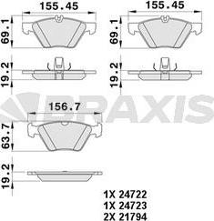 Braxis AA0373 - Kit de plaquettes de frein, frein à disque cwaw.fr