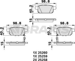 Braxis AA0299 - Kit de plaquettes de frein, frein à disque cwaw.fr