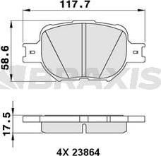 Braxis AA0294 - Kit de plaquettes de frein, frein à disque cwaw.fr