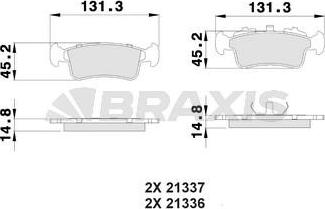 Braxis AA0291 - Kit de plaquettes de frein, frein à disque cwaw.fr