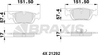 Braxis AA0297 - Kit de plaquettes de frein, frein à disque cwaw.fr