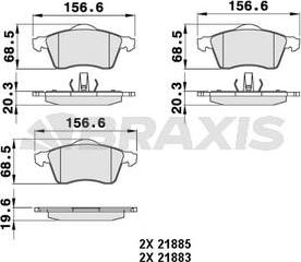 Braxis AA0241 - Kit de plaquettes de frein, frein à disque cwaw.fr