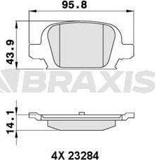 Braxis AA0259 - Kit de plaquettes de frein, frein à disque cwaw.fr